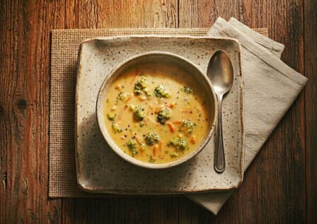 Potage brocoli cheddar